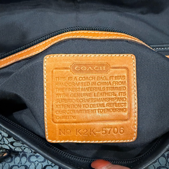 Coach Signature 5706 Blue and Gray Messenger Bag - Picture 7 of 15